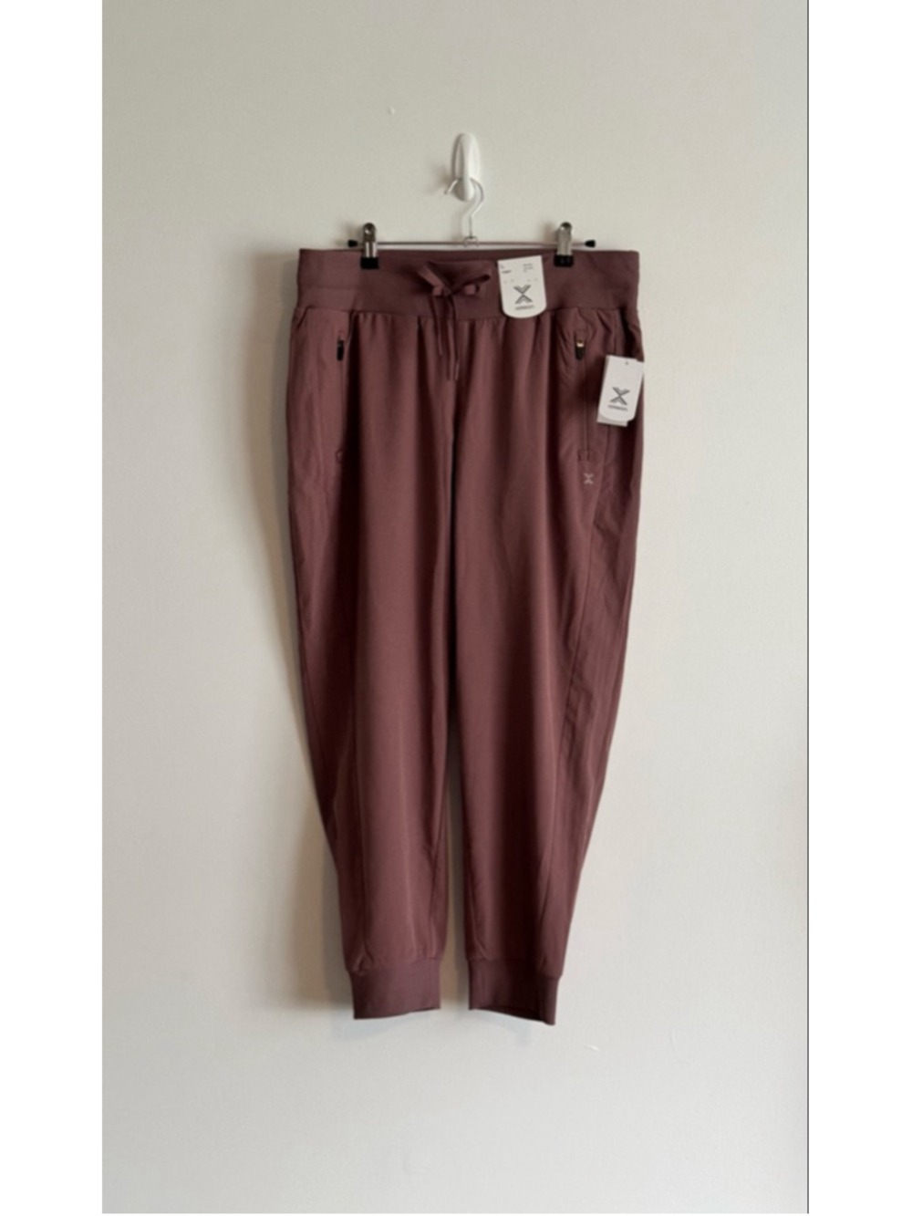 Women's Xersion Rose Taupe Mid-Rise Everyday Fit Joggers Size L